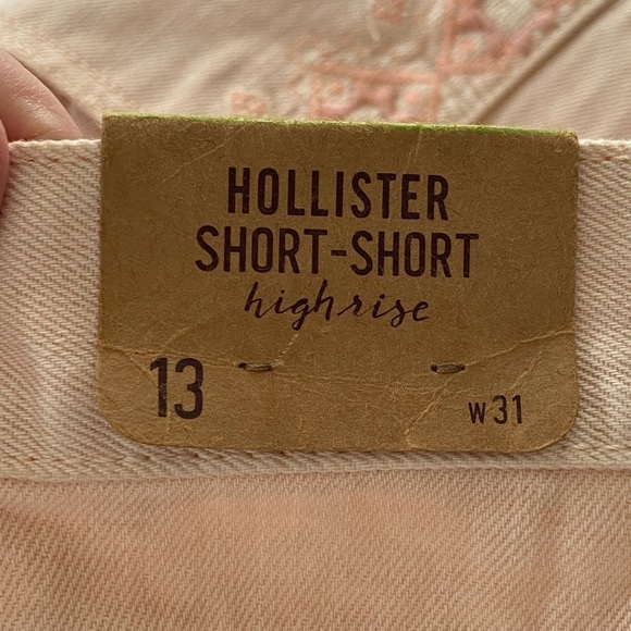 Hollister Short Shorts Light Orange Distressed Embroidery Size 13/31 - Picture 6 of 14